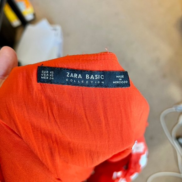 Zara Orange Floral Wrap Mini Dress - Picture 11 of 11